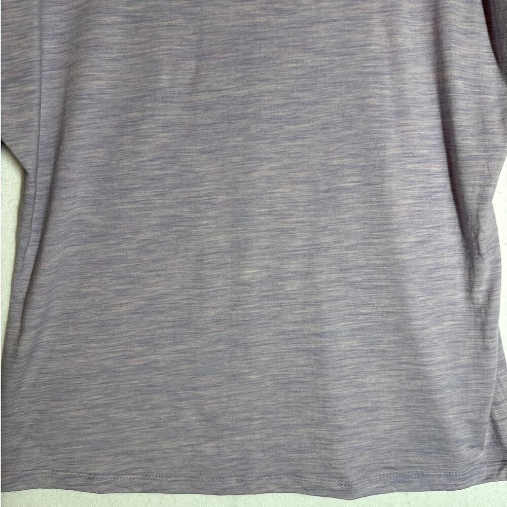 WoolX 3/4 Sleeve Merino Wool Round Neck Top Women's L Heathered Lavender Purple - Picture 7 of 8
